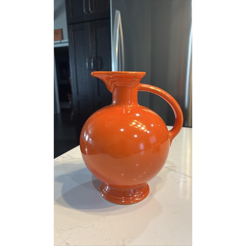 Fiesta Fiestaware Red Orange Carafe Pitcher Jug Homer Laughlin